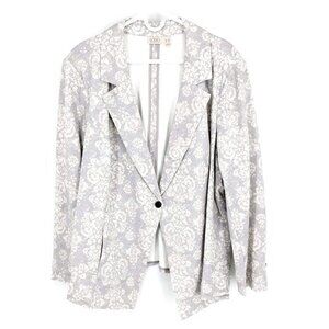 LOGO by Lori Goldstein Print or Solid Stylist Ponte‎ Blazer Parisian Grey 3X NEW